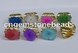 NGR390 18*25mm - 22*28mm freeform druzy agate gemstone rings