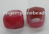 NGR40 20*30*35mm faceted freeform agate gemstone rings