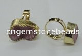 NGR53 18*25mm - 20*30mm freeform plated druzy agate rings