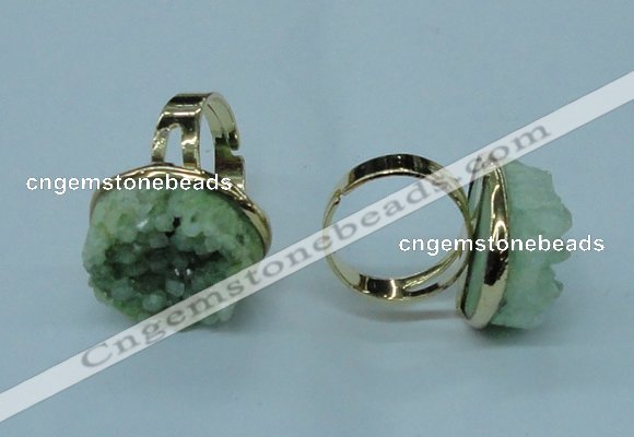 NGR58 15*20mm - 18*25mm freeform plated druzy agate rings