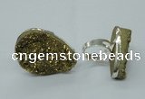 NGR62 25*30mm - 30*40mm freeform plated druzy agate rings