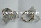 NGR75 13*18mm - 15*20mm faceted nuggets white crystal rings