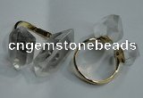 NGR76 15*20mm - 18*25mm faceted nuggets white crystal rings