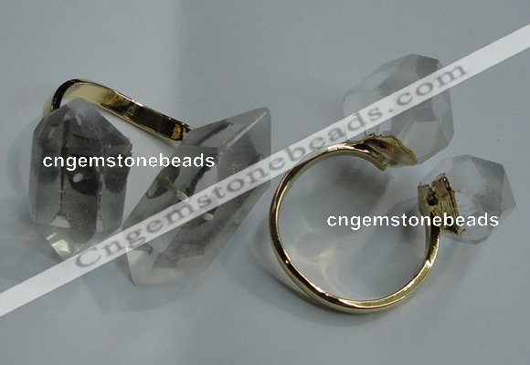 NGR76 15*20mm - 18*25mm faceted nuggets white crystal rings