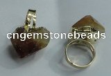 NGR80 15*20mm - 20*30mm faceted nuggets citrine gemstone rings