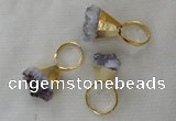 NGR83 20*22mm - 25*25mm nuggets amethyst gemstone rings