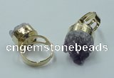 NGR85 12*16mm - 18*20mm freeform druzy amethyst gemstone rings