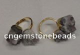 NGR87 15*20mm - 18*25mm nuggets druzy amethyst gemstone rings