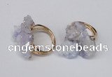 NGR96 15*20mm - 20*25mm nuggets plated druzy quartz rings