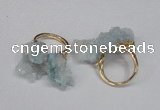 NGR97 15*20mm - 20*25mm nuggets plated druzy quartz rings