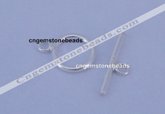 SSC01 5pcs 8mm donut 925 sterling silver toggle clasps