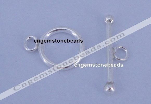 SSC03 5pcs 10mm donut 925 sterling silver toggle clasps