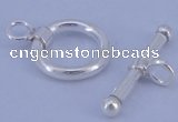 SSC06 5pcs 10mm donut 925 sterling silver toggle clasps