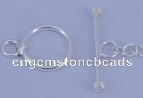 SSC08 5pcs 10mm donut 925 sterling silver toggle clasps