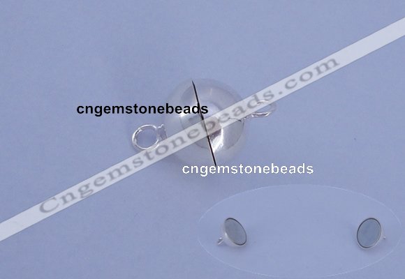 SSC103 2pcs 10mm round 925 sterling silver magnetic clasps