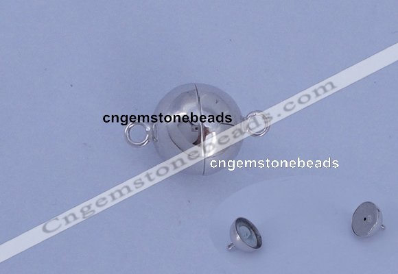 SSC104 2pcs 12mm round 925 sterling silver magnetic clasps