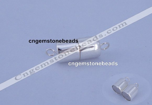 SSC109 5pcs 6.5*13mm tube 925 sterling silver magnetic clasps