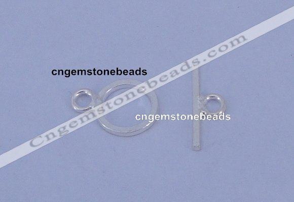 SSC16 5pcs 8mm donut 925 sterling silver toggle clasps