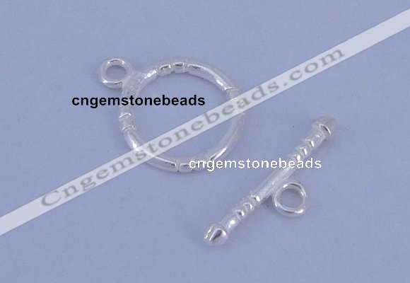 SSC25 5pcs 12mm donut 925 sterling silver toggle clasps