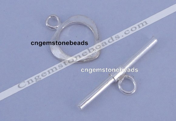 SSC26 5pcs 10*13mm heart 925 sterling silver toggle clasps