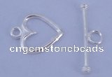 SSC28 5pcs 11*14mm heart 925 sterling silver toggle clasps