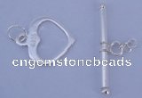 SSC29 5pcs 14*16mm heart 925 sterling silver toggle clasps