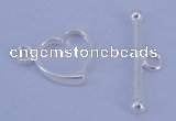 SSC30 5pcs 10*13.5mm heart 925 sterling silver toggle clasps